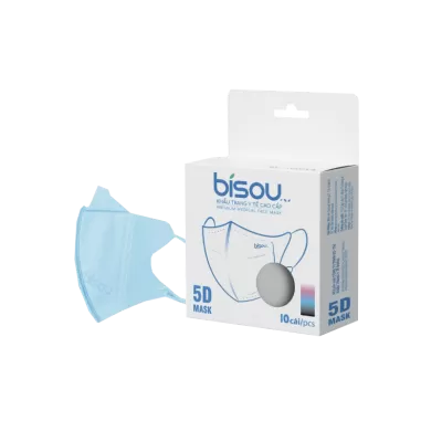 Khẩu Trang 5D Mask Bisou Cao Cấp Xanh Hộp 10 Cái